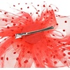 DRESHOW Fascinators Hat Flower Mesh Ribbons Feathers on a Headband and a Clip Tea Party Headwear for Girls and Women(7″ Diameter / Red)