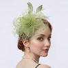 DRESHOW Fascinators Hat Flower Mesh Ribbons Feathers on a Headband and a Clip Tea Party Headwear for Girls and Women(7″ Diameter / Sage Green)