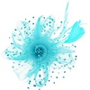 DRESHOW Fascinators Hat Flower Mesh Ribbons Feathers on a Headband and a Clip Tea Party Headwear for Girls and Women(7″ Diameter / Sky Blue)