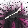 DRESHOW Fascinators Hat Flower Mesh Ribbons Feathers on a Headband and a Clip Tea Party Headwear for Girls and Women(7″ Diameter/ Black Fuschia)