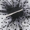 DRESHOW Fascinators Hat Flower Mesh Ribbons Feathers on a Headband and a Clip Tea Party Headwear for Girls and Women(7″ Diameter/ Black White)