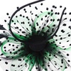 DRESHOW Fascinators Hat Flower Mesh Ribbons Feathers on a Headband and a Clip Tea Party Headwear for Girls and Women(7″ Diameter/ Green Black)
