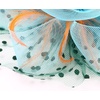DRESHOW Fascinators Hat Flower Mesh Ribbons Feathers on a Headband and a Clip Tea Party Headwear for Girls and Women(7″ Diameter/ Green and Orange and Sky Blue)
