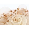 DRESHOW Fascinators Hat Flower Mesh Ribbons Feathers on a Headband and a Clip Tea Party Headwear for Girls and Women(7″ Diameter/ Khaki Apricot)