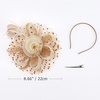 DRESHOW Fascinators Hat Flower Mesh Ribbons Feathers on a Headband and a Clip Tea Party Headwear for Girls and Women(7″ Diameter/ Khaki Apricot)