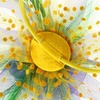 DRESHOW Fascinators Hat Flower Mesh Ribbons Feathers on a Headband and a Clip Tea Party Headwear for Girls and Women(7″ Diameter/ Purple Yellow Green)
