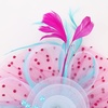 DRESHOW Fascinators Hat Flower Mesh Ribbons Feathers on a Headband and a Clip Tea Party Headwear for Girls and Women(7″ Diameter/ Rose Sky Blue White)