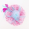 DRESHOW Fascinators Hat Flower Mesh Ribbons Feathers on a Headband and a Clip Tea Party Headwear for Girls and Women(7″ Diameter/ Rose Sky Blue White)