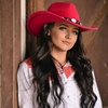 DRESHOW Women Men Classic Felt Wide Brim Western Cowboy & Cowgirl Cap Belt Buckle Retro Panama Hat Unisex Rolled up Caps(1 Pack: Red (Hat Circumference: 22-22.8″))