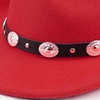 DRESHOW Women Men Classic Felt Wide Brim Western Cowboy & Cowgirl Cap Belt Buckle Retro Panama Hat Unisex Rolled up Caps(1 Pack: Red (Hat Circumference: 22-22.8″))