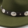 DRESHOW Women Men Classic Felt Wide Brim Western Cowboy & Cowgirl Cap Belt Buckle Retro Panama Hat Unisex Rolled up Caps(1 Pack Style 1: Army Green (Hat Circumference: 22-22.8″))
