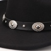 DRESHOW Women Men Classic Felt Wide Brim Western Cowboy & Cowgirl Cap Belt Buckle Retro Panama Hat Unisex Rolled up Caps(1 Pack Style 1: Black a (Hat Circumference: 22-22.8″))