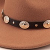 DRESHOW Women Men Classic Felt Wide Brim Western Cowboy & Cowgirl Cap Belt Buckle Retro Panama Hat Unisex Rolled up Caps(1 Pack Style 1: Brown (Hat Circumference: 22-22.8″))