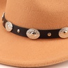 DRESHOW Women Men Classic Felt Wide Brim Western Cowboy & Cowgirl Cap Belt Buckle Retro Panama Hat Unisex Rolled up Caps(1 Pack Style 1: Khaki (Hat Circumference: 22-22.8″))