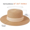 DRESHOW Women Straw Panama Hat Travel Fedora Beach Sun Hat Summer Wide Brim Straw Roll up Hats UPF 50+(1 Pack Boater Hat: Khaki With Beige Band)
