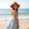 DRESHOW Women Straw Panama Hat Travel Fedora Beach Sun Hat Summer Wide Brim Straw Roll up Hats UPF 50+(Fedora Coffee)