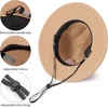 DRESHOW Women Straw Panama Hat Travel Fedora Beach Sun Hat Summer Wide Brim Straw Roll up Hats UPF 50+(Fedora Khaki)