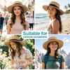 DRESHOW Women Straw Panama Hat Travel Fedora Beach Sun Hat Summer Wide Brim Straw Roll up Hats UPF 50+(Fedora L Khaki)
