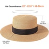 DRESHOW Women Straw Panama Hat Travel Fedora Beach Sun Hat Summer Wide Brim Straw Roll up Hats UPF 50+(Fedora L Khaki)