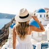 DRESHOW Women Straw Panama Hat Travel Fedora Beach Sun Hat Summer Wide Brim Straw Roll up Hats UPF 50+(Fedora a Ivory)