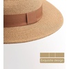 DRESHOW Women Straw Panama Hat Travel Fedora Beach Sun Hat Summer Wide Brim Straw Roll up Hats UPF 50+(Fedora a Khaki (Brown Hatband))