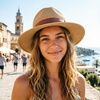 DRESHOW Women Straw Panama Hat Travel Fedora Beach Sun Hat Summer Wide Brim Straw Roll up Hats UPF 50+(Fedora a Khaki (Brown Hatband))