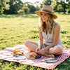 DRESHOW Women Straw Panama Hat Travel Fedora Beach Sun Hat Summer Wide Brim Straw Roll up Hats UPF 50+(Fedora a Khaki (Brown Hatband))