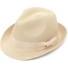 DRESHOW Women Straw Sun Hat Short Brim Panama Travel Fedora Summer Hat Roll Up Beach Cap for Women UPF 50+(1 Pack Rolled Hat: Beige)