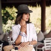 DRESHOW Women Straw Sun Hat Short Brim Panama Travel Fedora Summer Hat Roll Up Beach Cap for Women UPF 50+(1 Pc Ribbon Straw Hat: Black)