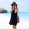 DRESHOW Women Straw Sun Hat Short Brim Panama Travel Fedora Summer Hat Roll Up Beach Cap for Women UPF 50+(1 Pc Ribbon Straw Hat: Black)