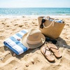 DRESHOW Women Straw Sun Hat Short Brim Panama Travel Fedora Summer Hat Roll Up Beach Cap for Women UPF 50+(1 Pc Straw Hat: Beige (Beige Ribbon))