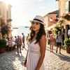 DRESHOW Women Straw Sun Hat Short Brim Panama Travel Fedora Summer Hat Roll Up Beach Cap for Women UPF 50+(1 Pc Straw Hat: White (Black Ribbon))