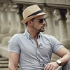 DRESHOW Women Straw Sun Hat Short Brim Panama Travel Fedora Summer Hat Roll Up Beach Cap for Women UPF 50+(Ab Beige G)