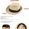 DRESHOW Women Straw Sun Hat Short Brim Panama Travel Fedora Summer Hat Roll Up Beach Cap for Women UPF 50+(Beige Fa)