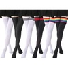 DRESHOW 6 Pairs High Thigh Socks Striped Over Knee Thin Tights Long Stocking for Women Leg Warmer(6 Pairs Extra Long: White-black  White-rainbow  Black-red  Black-rainbow  White  Black)