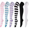 6 Pairs: Pink  Blue  Purple  Black Stripe  White  Black