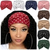 DRESHOW 8 Pack Headbands for Women Yoga Knotted Headbands Elastic Criss Cross Hair Accessories Sports Head Wrap Non Slip(08 Pcs: Polka Dot Style a)