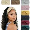 DRESHOW 8 Pack Headbands for Women Yoga Knotted Headbands Elastic Criss Cross Hair Accessories Sports Head Wrap Non Slip(8 Pack Ribbing Cross Headbands)