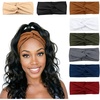 DRESHOW 8 Pack Headbands for Women Yoga Knotted Headbands Elastic Criss Cross Hair Accessories Sports Head Wrap Non Slip(8 Pcs Cross Knotted A)