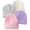 DRESHOW BQUBO 3 Pack Baby Beanies Toddler Kids Winter Hats Soft Knit Hat for Baby Boys Girls Warm Cap Beanies(4 Pack Knit Cap: Purple  Pink  Milky White  Light Grey)