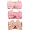 3 Pack Twists Patterned Bows: Pink  Light Pink  Beige-pink