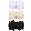 3 Pack Twists Patterned Bows: White  Black  Beige