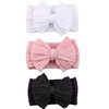 3 Pack Bow Knit Spiral Patterned: White  Pink  Black