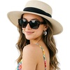 DRESHOW Women Straw Panama Hat Travel Fedora Beach Sun Hat Summer Wide Brim Straw Roll up Hats UPF 50+(Fedora Ivory M)