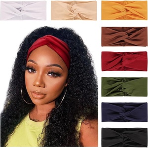 DRESHOW 8 Pack Headbands for Women Yoga Knotted Headbands Elastic Criss Cross Hair Accessories Sports Head Wrap Non Slip(8 Pack B Cross a)