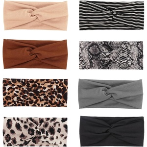 DRESHOW 8 Pack Headbands for Women Yoga Knotted Headbands Elastic Criss Cross Hair Accessories Sports Head Wrap Non Slip(8 Pack Fashion Leader A)