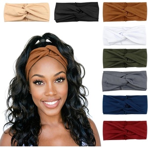 DRESHOW 8 Pack Headbands for Women Yoga Knotted Headbands Elastic Criss Cross Hair Accessories Sports Head Wrap Non Slip(8 Pcs Cross Knotted A)